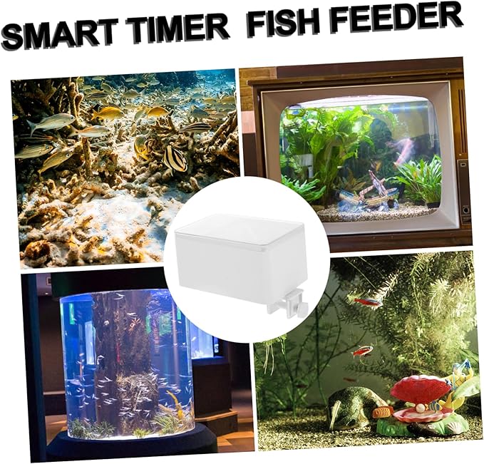 1set Automatic Fish Feeder Programmable Fish Food Dispenser for Small Aquariums Silent Easy Installation and Vacation Feeding