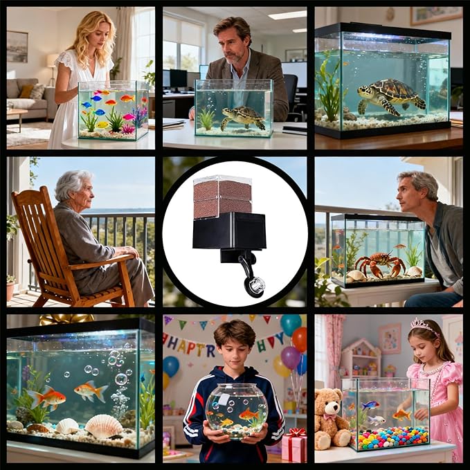 Automatic Fish Feeder - 5-Speed Adjustable Smart Device, Airtight Pet Supplies with Timer, Aquarium Auto for Tank Care, for Turtle, Betta, Shrimp and Home Pond