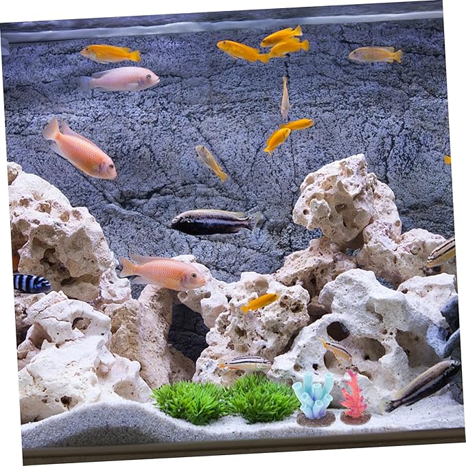 Amosfun 6pcs Artificial Coral Reef Decor Lifelike Underwater Plants for Fish Tank Safe Aquarium Supplies Coral Ornaments Easy Care Aquarium Decoration