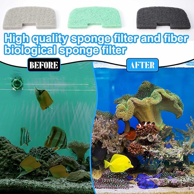Threlaco 32 Pcs Filter Media Compatible with Fluval 106/107, Aquarium Replacement Maintenance Kit, Including Biological Sponge, Ammonia/Phosphate/Nitrite Remover Pad, Aquarium Towel, Grease