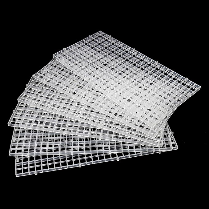 ALEGI 24 Pcs Aquarium Fish Tank Divider Plastic Egg Crate Aquarium Filter Bottom Tray Grid Isolation Board Partition Net Pane Separator (S 24pcs)