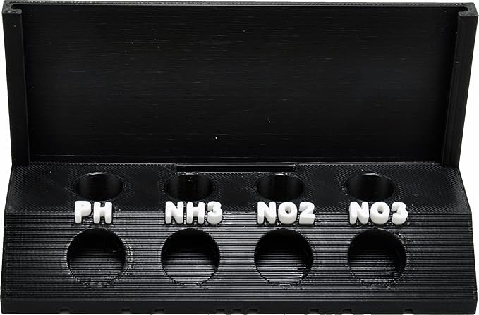 Aquameta Aquarium Test Tube Holder with Rack - for API Freshwater Master Test Kit - 4 Slots Test Tube Rack – Black