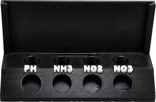 Aquameta Aquarium Test Tube Holder with Rack - for API Freshwater Master Test Kit - 4 Slots Test Tube Rack – Black