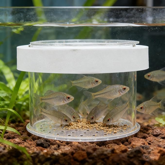 Ipetboom Fish Tank Separate Box Floating Aquarium Breeding Box with Lid 4.72X4.72X3.14In Acrylic Fish Isolation for Small Guppy Fry