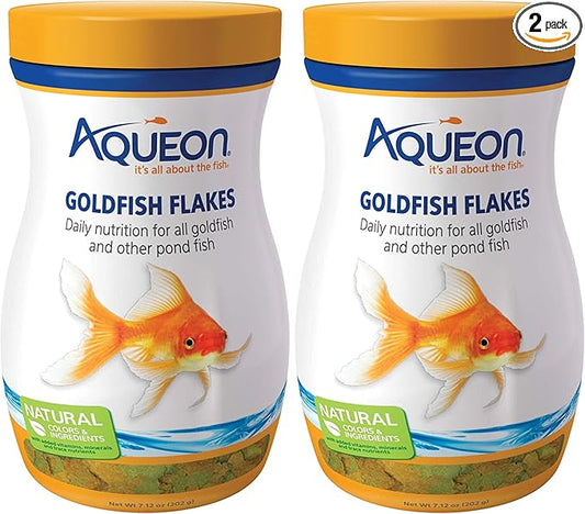 Aqueon Goldfish Fish Food Flakes, 7.12 Ounces (Pack of 2)