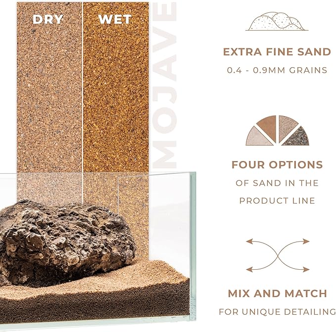 UNS Controsand - Mojave, 8L - Natural Freshwater 0.4-0.9mm Warm Sand for Aquascaping Planted Tanks - Aquarium, Terrarium, Paludarium Substrate for Betta, Shrimp, Fish, Jumping Spider, Turtle