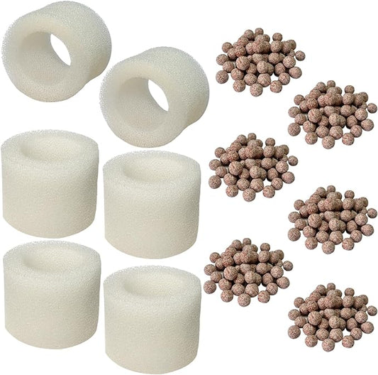 Filtration Tank Filter Replacement for Atlantis Aqua Aqua-55 20 Gallon Fish Tank Filter up to 55 Gallons & 55 Gallon Fish Tank Filter, 6 Pack Sponge Filters and 6 Pack Ceramic Media Balls