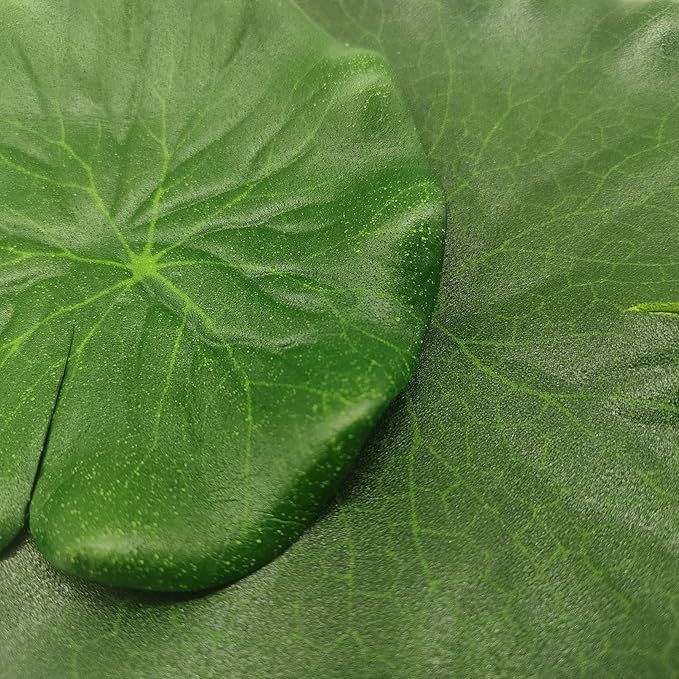 10pcs Artificial Floating Lotus Leaves Fake Aquarium Plants Realistic Fish Tank Plants Decorations Artificial Lily Pads for Ponds Garden Pool Decor 4inch and 5.9inch (Lotus Leaf)