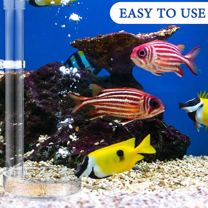 Potchen 12 Pieces Shrimp Feeder Set 4 Acrylic Tubes & 8 Dishes, Clear Crystal Glass Bowl, Fish Tank Feeding Supplies for Shrimp & Betta, 2 Sizes