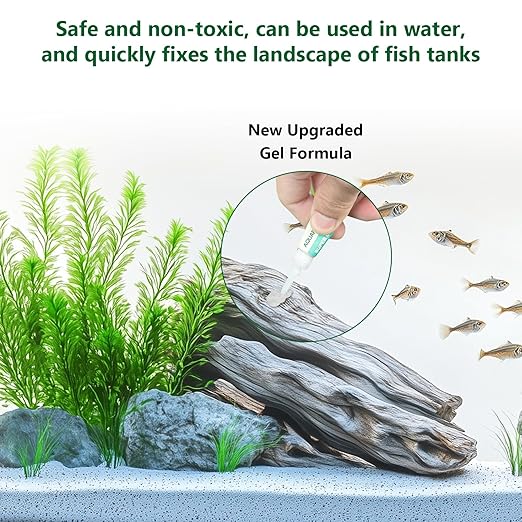 3 PCS Aquarium Glue, Clear Reef Glue for Plants, Rocks, Moss, Coral, Stone, and Wood, Suitable for Freshwater and Saltwater Aquascaping