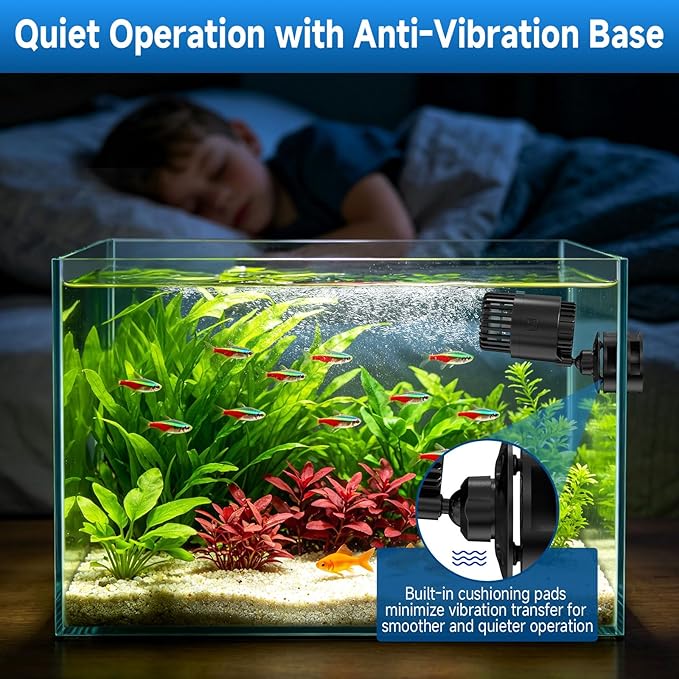 AQQA Magnetic Wave Maker for Aquarium 75-150 Gallon 2110 GPH Water Circulatio Pump Powerhead Fish Tank Wavemaker 360°Rotatable Quiet Operation for Freshwater(12W)