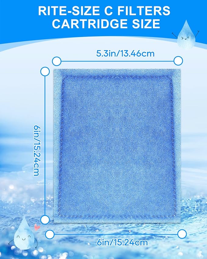 30PCS #3 Fish Tank Filters, Aquarium Filter Cartridge Compatible with Rite-Size C & Fit for EZ-Change #3 20-40/30-60 Gallon Fishtank Power Filter Replacement