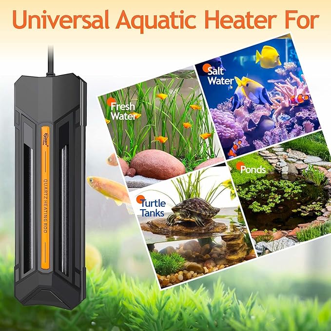 hygger 1000W Aquarium Heater with Controller, Adjustable & Submersible Fish Tank Heater with Digital Display Safety Triple Protection Beeping Alarm for Saltwater and Freshwater 130-260 Gallon