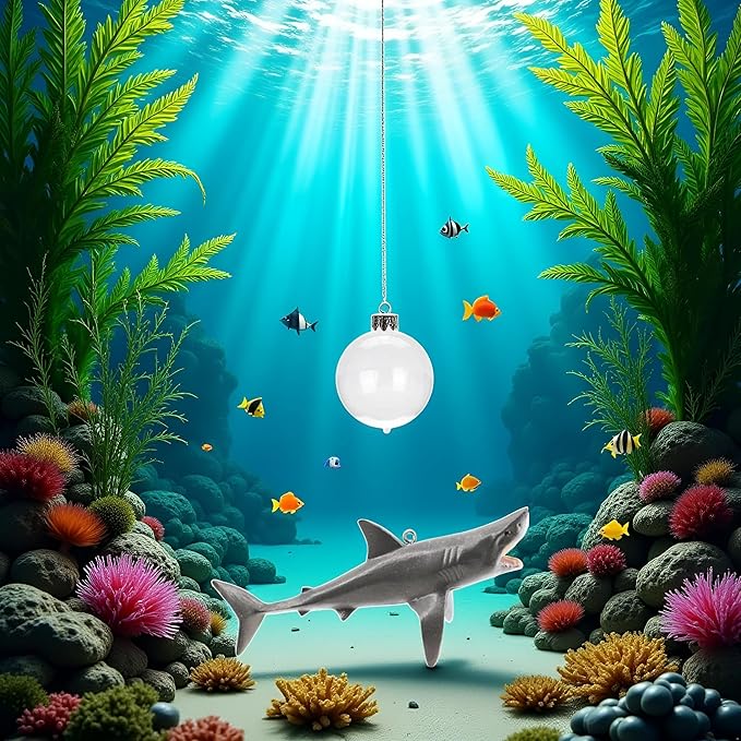 1 Pc Floating Shark Ornament - Adjustable Aquarium Shark Animal Decor | Aquarium Floating Shark Ornaments Thematic Ornaments Suitable for Aquarium All Kinds of Fish Tank and Home, Shark Pool Décor