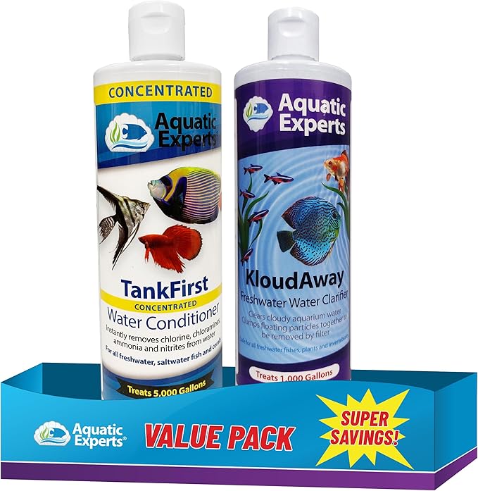 TankFirst Aquarium Water Conditioner - Concentrated 500mL and KloudAway Aquarium Water Clarifier 500 mL. Made in USA (Value Pack)