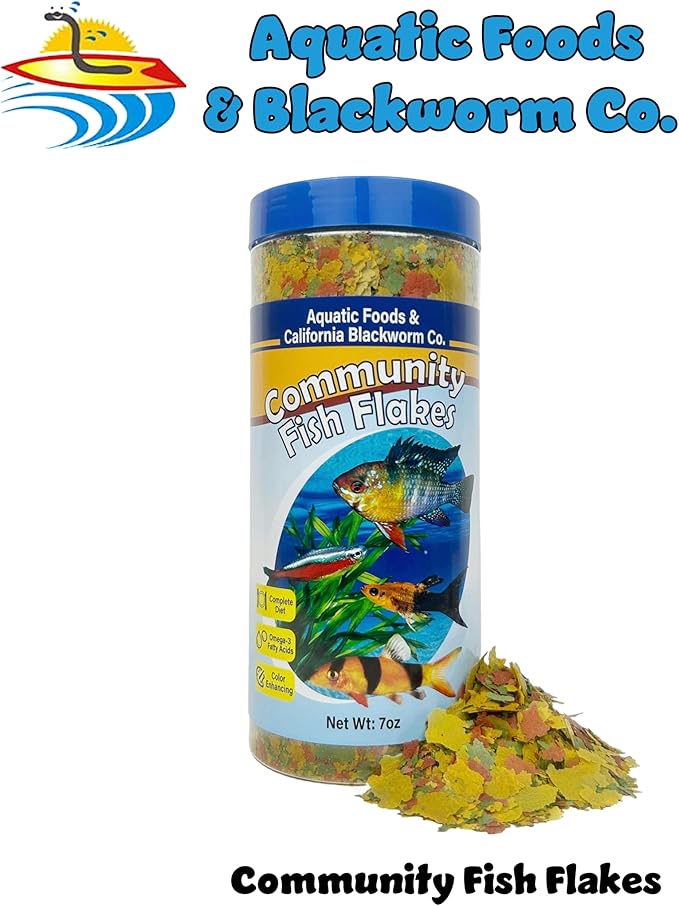 Community & Tropical Fish Flakes, for Angel Fish, Guppies, Live Bearers, Loaches, Gouramis, Catfish, Cichlids, 12-Type Pellet Mix & 4-Type Wafer Mix Included...7.0oz Canister