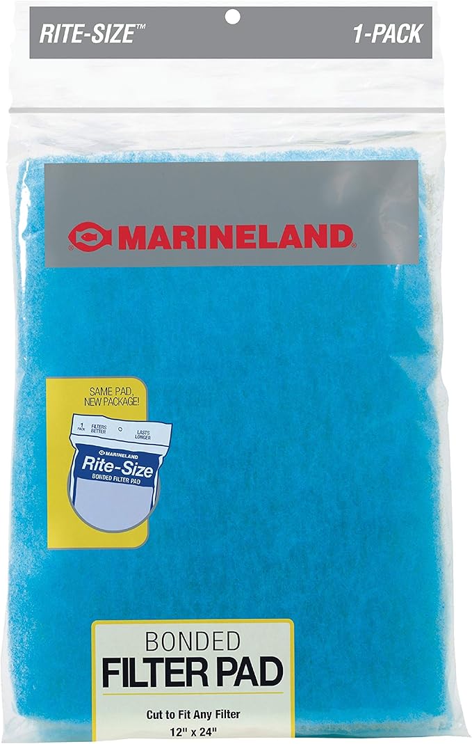 MarineLand Bonded Filter Pad, Cut to Fit Any Aquarium Filter, Whites & Tans, 312 sq. in. (Pack of 2)