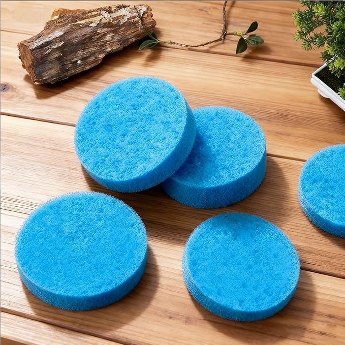 SaferCCTV 24Pcs Fine Filter Water Polishing Pads Compatible with Fx4, Fx5, Fx12, Aquarium Filter Canister Filter Cotton Replacement Pad, Blue