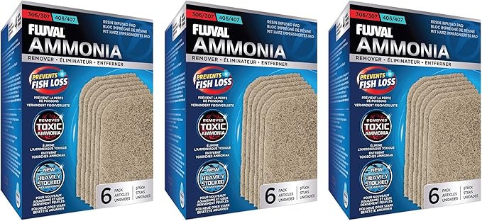 Fluval 18 Pack of Ammonia Remover for 306/406 and 307/407 Aquarium Filters