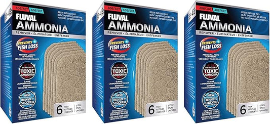 Fluval 18 Pack of Ammonia Remover for 306/406 and 307/407 Aquarium Filters