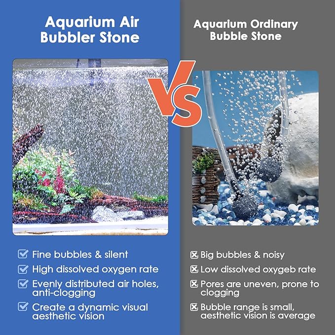 hygger Aquarium Bubble Strip, Nano Air Bubble Curtain Wall Aquarium, Quiet High Dissolved Oxygen Diffuser Fish Tank Bubbler Decorations Self-Sinking for Freshwater Saltwater (27.5 Inch)