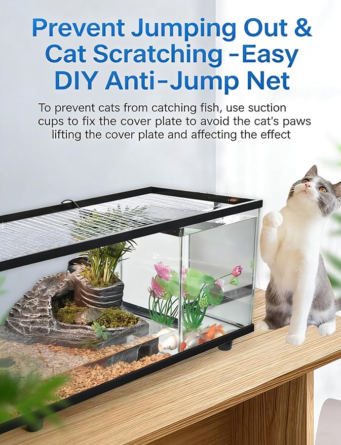 10 Pack Aquarium Lid with Clips - Transparent Fish Tank Top Cover for Aquariums & Breeder Tanks, 30x30cm, Durable Protection for Fish and Aquatic Life