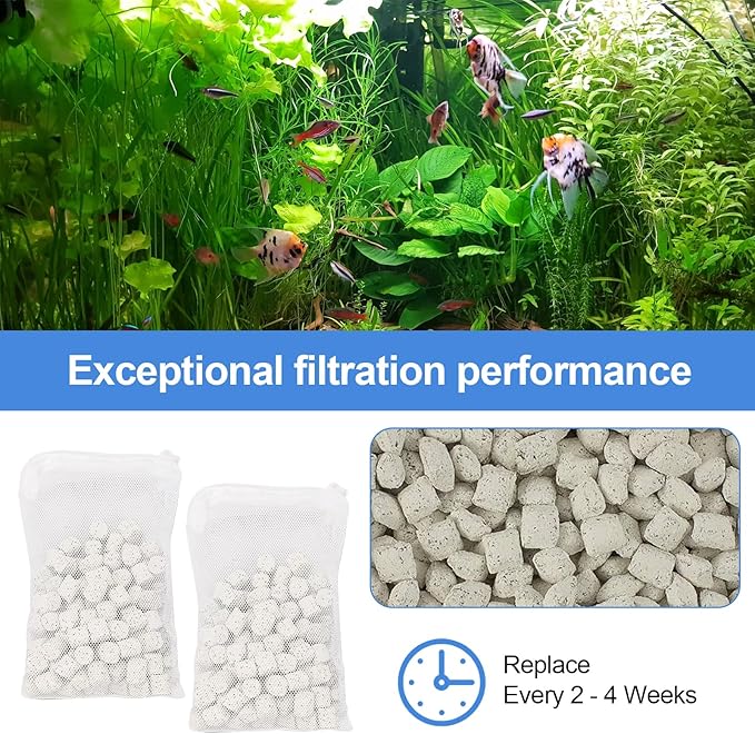 2 Pack of Bio-max Aquarium Filter Media Replacement for Fluval U Underwater Filter, 3.88Oz/110g Bio Ceramic Rings Filter Media for U2/U3/U4 Filters
