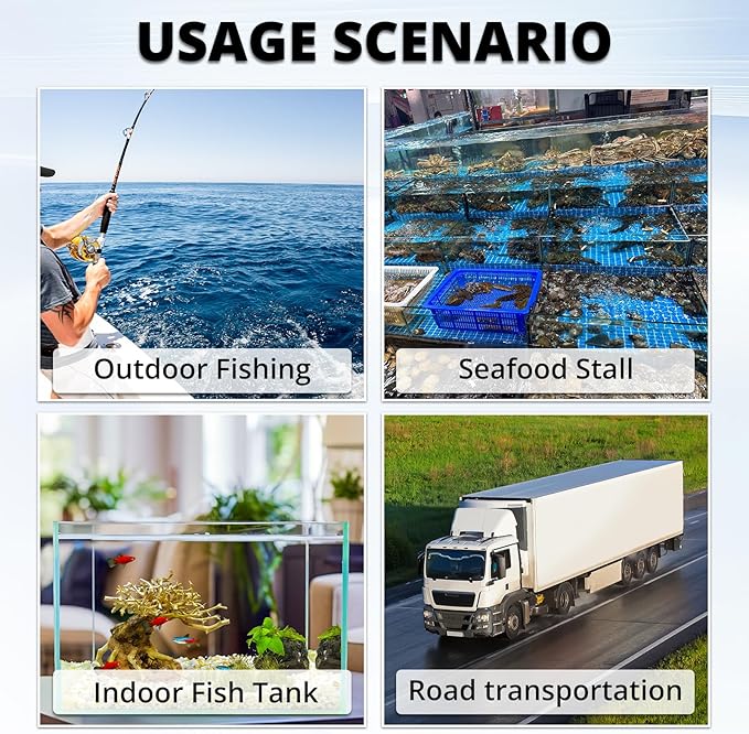 Battery Powered Fish Aerator, Aerator for Fishing Bucket 6 Gallons, Portable Fish Bubbler, Suitable for Fish Tank, Fish Bucket in Outdoor Fishing