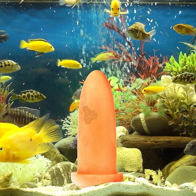 POPETPOP Pottery Clay Discus Breeding Cone: Discus Fish Breeding Cone - Hide Away Caves with Stainless Steel Mesh Cover for Aquarium Landscape Decoration