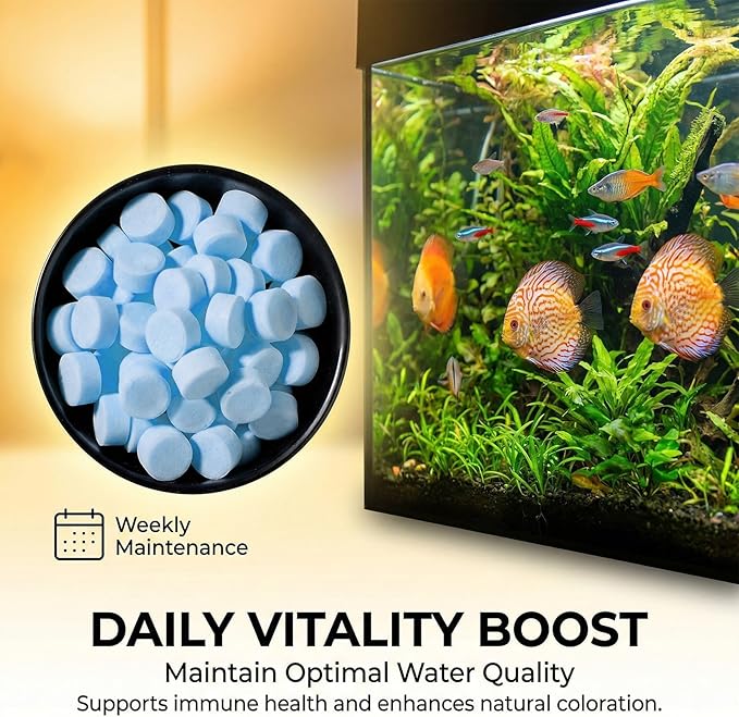 MAQIHAN 150 Tablets Aquarium Salt - Aquarium Salt Freshwater for Freshwater Tank Koi Pond Salt for Koi Fish, Goldfish, Guppies, Mollies, Scats, Monos