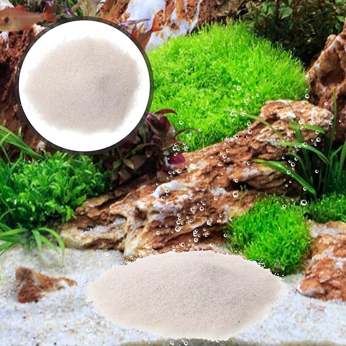Uonlytech Decorative Aquarium Gravel Stones, White Sand Substrate 500g X2 Bags, Multi-Function Fish Tank Gravel for Freshwater Plants and Vase Fillers, Garden and Aquatic Pet Landscaping
