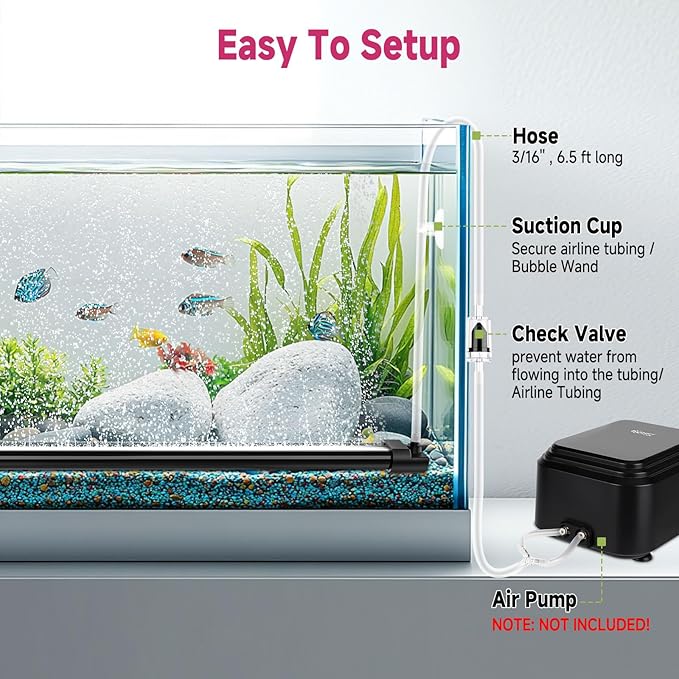 hygger Aquarium Bubble Curtain Wall, Quiet Fish Tank Air Stone with Accessories, High Dissolved Aquarium Bubbler Oxygen Diffuser Decoration for Freshwater & Saltwater