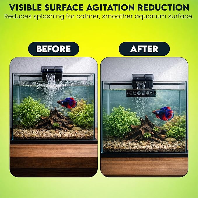 Aquarium Filter Baffle, Universal HOB Filter Compatible, Slow Flow Design for Betta Fish and Shrimp Tanks, 2 Suction Cups for Easy to Install Aquarium (X-Large)