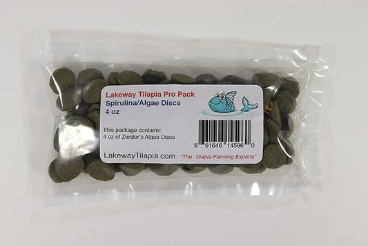 Pro Pack Zeiglers Spirulina Algae Discs Tilapia Food - 4 Ounces