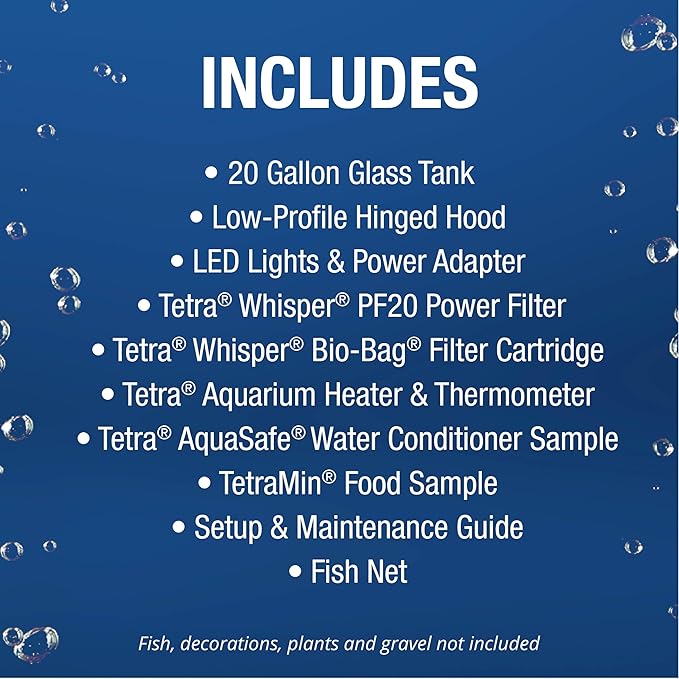 Tetra Aquarium, 20 Gallon, Complete Tropical Fish Tank Kit with LED Lighting for Freshwater Fish