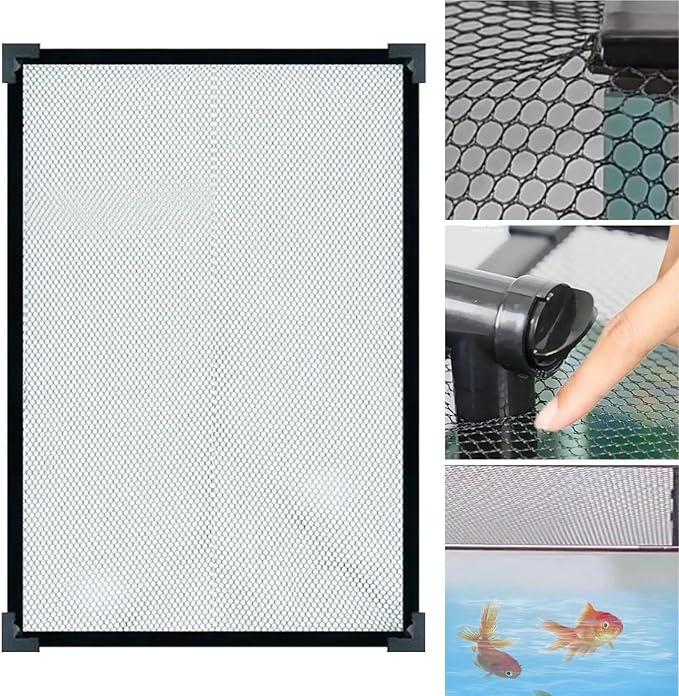 Mesh Screen Netting for Fish, DIY Magnetic Aquarium Lid Mesh Cover Replacement Multiple Sizes(80cmx40cm)