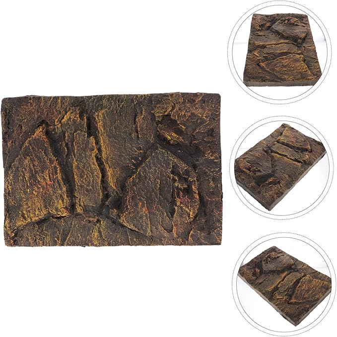 STOBOK 3D Reptile Tank Background Board Pu Material Turtle Aquarium Decor Terrarium Display for Pet Habitat Wall Decoration