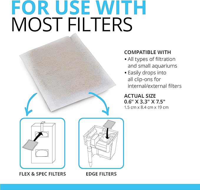 Fluval ClearX Filter Media Insert, Replacement Aquarium Filter Media, 4-Pack, A1336