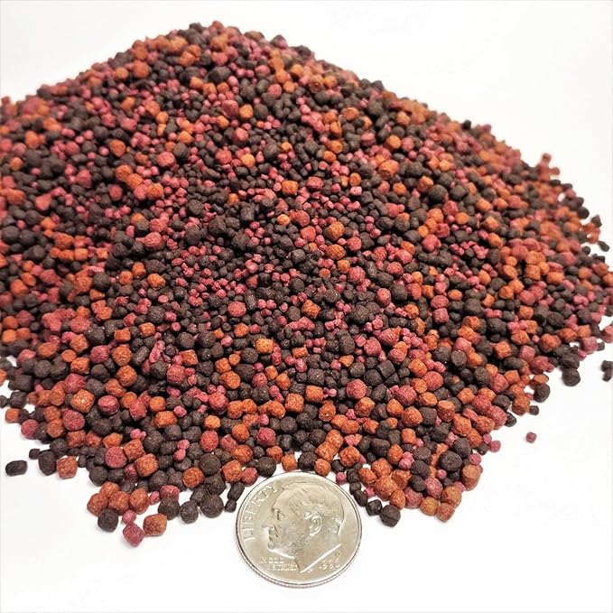12-Types of Floating/Sinking Blackworm & Intense Coloring Pellets of Mixed of 1mm, 2mm, 3mm Ideal for All Tropical Fish. Premium Tropical Fish Pellet Foods. GB-1000-1/2-lb