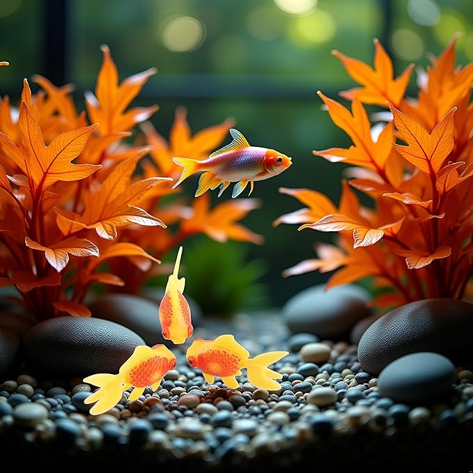 3 Pcs Gold,orange Artificial Aquarium Fishes Fake Fish Plastic Fish Aquarium Moving Fishes Ornament Decoration Orange Goldfish for Aquarium Fish Tank Aquarium Décor Thematic Ornaments,Aquarium Décor