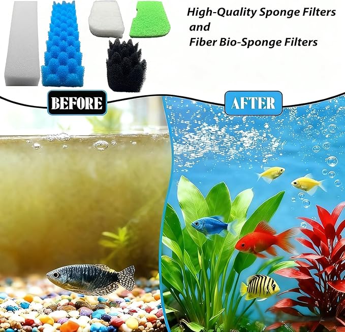 42 Packs 406/407 Canister Filter Replacements Compatible with Fluval 406/407 Aquarium Filters. Includes Filter Media Set with biofoam, Activated Carbon, and Ceramic Rings. Upgraded Version