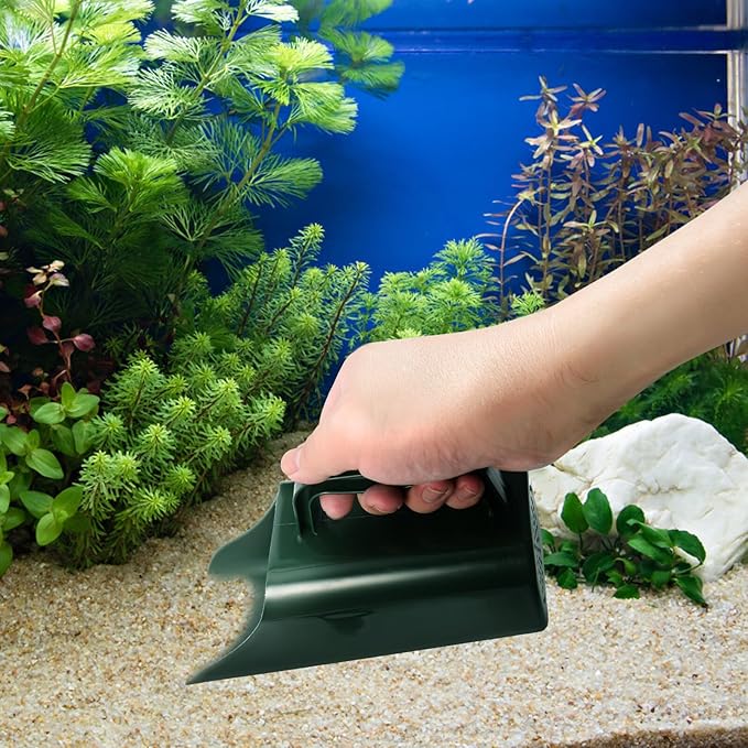 STOBAZA Fish Tank Cleaning Shovel and Aquarium Gravel, Portable Plastic Sand Scoop with Water-Permeable Design for Aquarium Substrate and Aquatic Plant Maintenance