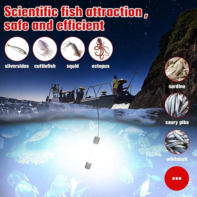 Underwater Fishing Light Compatible with Milwaukee M18 Battery 1300 Lumens IP68 Waterproof Submersible LED Fish Attractant Light for Night Fishing Dock Boat Kayak (Battery Not Included)