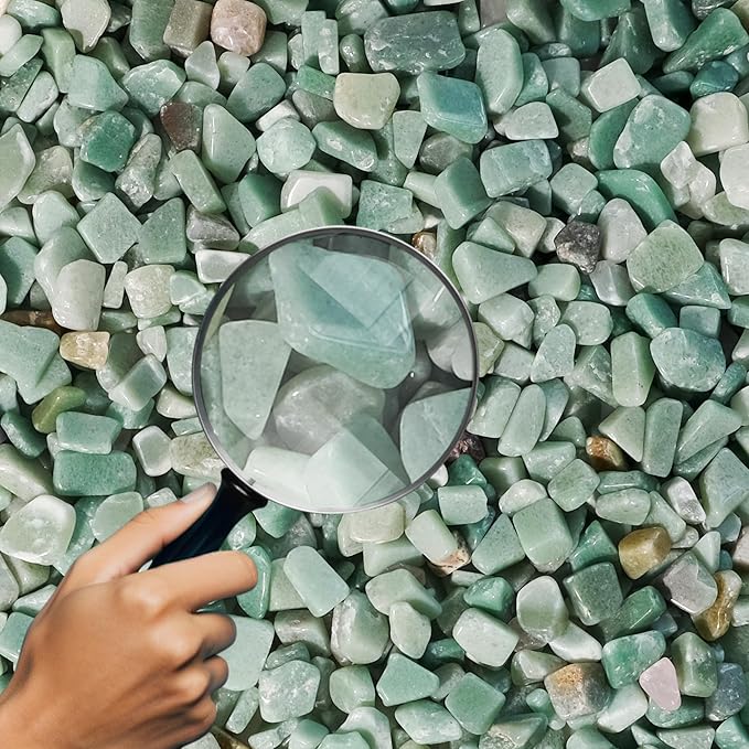 Green Aventurine Crystal Chips 1lb (600+ Pieces) – 8-15mm Natural Polished Healing Stones for Plants, Aquarium, Crafts, DIY Decor, Jewelry Making & Gifts – Stone of Luck & Prosperity