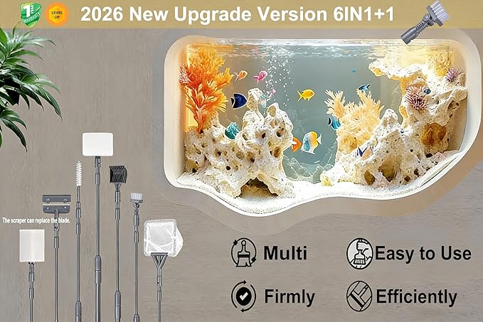 Carefree Fish Aquarium Scraper Blades 10Pcs for 4IN1 6IN1 7IN1 9IN1 Cleaning Tools Long Handle Algae Cleaner