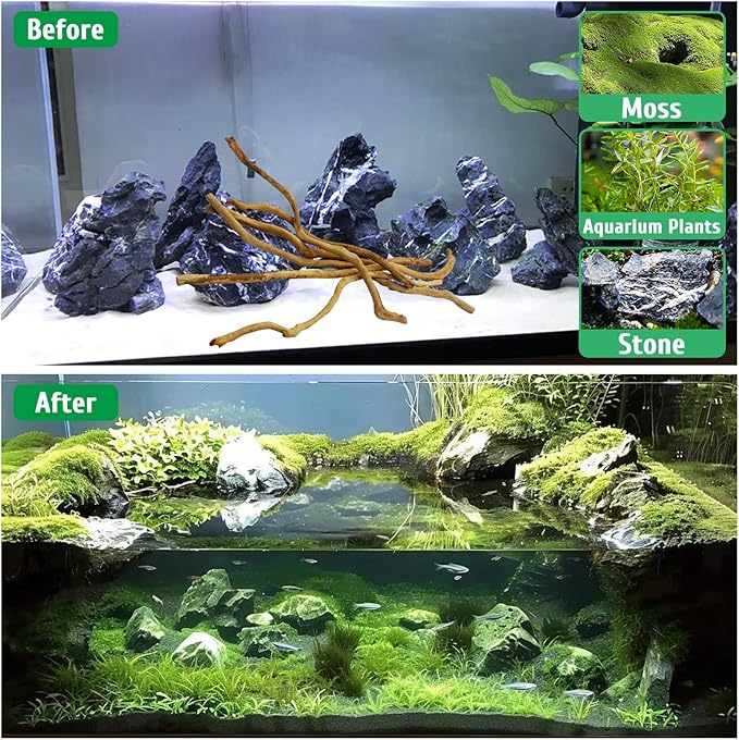 kathson Natural Driftwood for Aquarium, Red Moor Driftwood Mix 12''-16'' Long Driftwood for Decorations Aquarium Driftwood Assorted Shapes Natural Aquarium Decor Driftwood (150g, Delicate Branches)