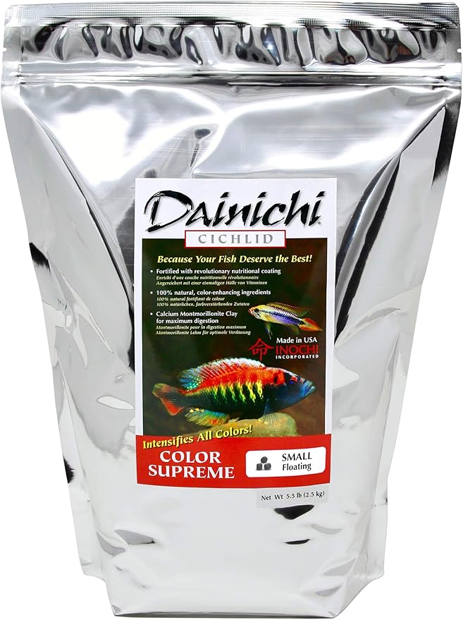 Dainichi Cichlid Food - Color Superme (5.5 Lbs), Small (3.5 mm) Floating Pellet