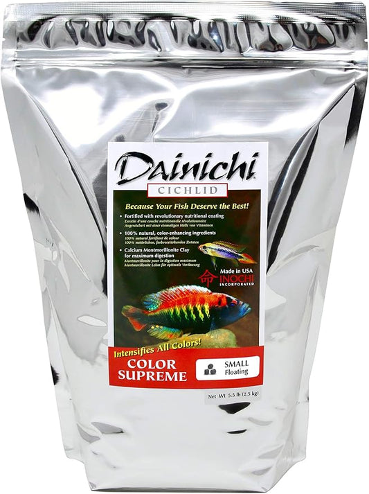 Dainichi Cichlid Food - Color Superme (5.5 Lbs), Small (3.5 mm) Floating Pellet