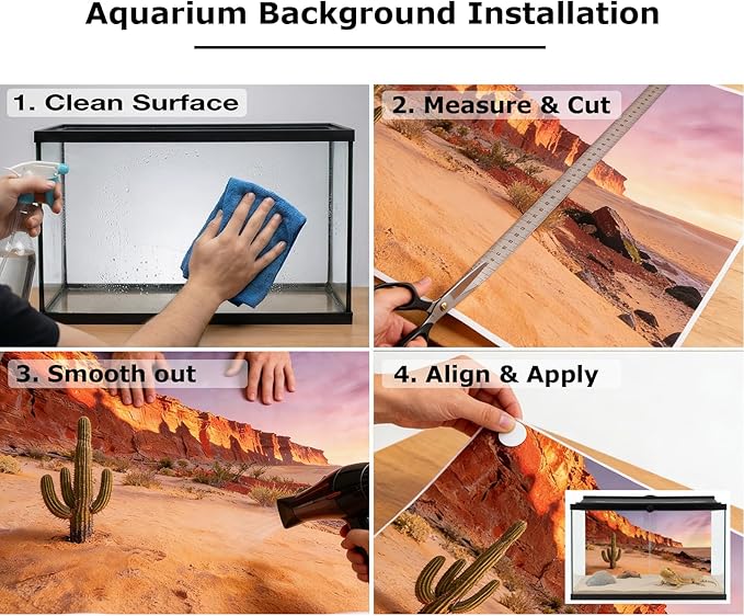 2 Pack Terrarium Background Cloth, 48x24 Inch Reptile Tank Background for Bearded Dragon & Leopard Gecko Tank Accessories, Polyester Aquarium Background with Desert & Forest Design