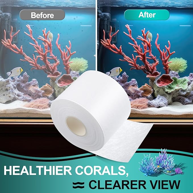 Dreyoo Replacement Fleece Roll Compatible with Reef 250, 105 Ft – Easy Install, Superior Filtration for Clean, Clear Reef Tanks – Ideal for Aquarium Enthusiasts, Fit Roller Mat Filter(1 Pack)